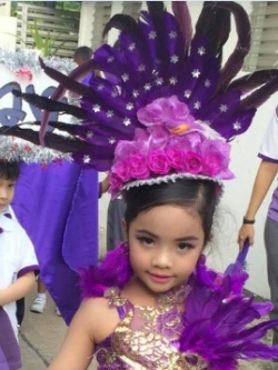 หมวกดรัมเมเยอร์เด็กสีม่วง