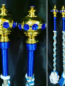 ไม้ดรัมเมเยอร์หัวทองติดพลอย(สีน้ำเงิน)สูง70cm สำหรับเด็กอนุบาล