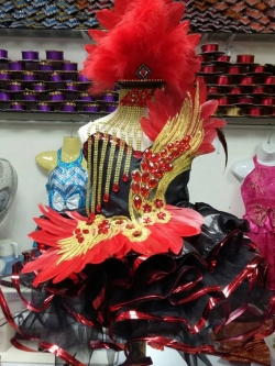 ชุดดรัมเมเยอร์สีแดงเด็กอนุบาลและประถม(แถม หมวก สร้อย ต่างหู)