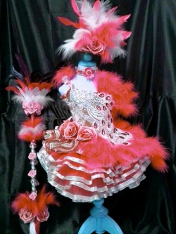 ชุดดรัมเมเยอร์เด็กอนุบาล ตัวน้อยสีแดงพร้อม ไม้ดรัมเมเยอร์ หมวก สร้อย ต่างหู