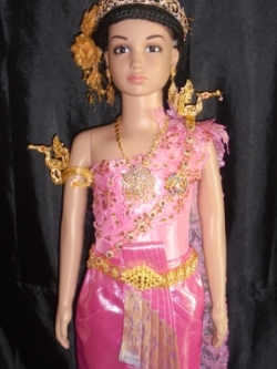 ชุดไทยเด็กอนุบาลสีชมพูหวานรอบอกไม่เกิน24นิ้วเอว24นิ้วสูงไม่เกิน125เซนติเมตรราคานี้ไม่รวมเครื่องประดับ