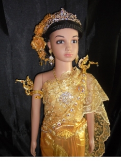 ชุดไทยเด็กอนุบาลและประถมสีทองสไบลูกไม้ดิ้นทองรอบอกไม่เกิน 25นิ้ว สะโพกไม่เกิน24นิ้ว สูงไม่เกิน120Cm มีพร้อมส่งและพรีออร์เดอร์ค่ะ