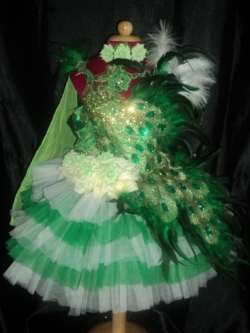 ชุดนกยูงสีเขียวนกยูงเด็กอนุบาลขนาดไซสรอบอก20นิ้วเอวไม่เกิน20นิ้วสูงไม่เกิน100เซนติเมตรราคานี้คือชุด หมวกสร้อยไม่รวมค่าจัดส่ง