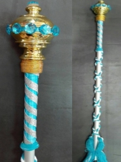 ไม้ดรัมเมเยอร์สีฟ้าขาว(เทียบความสูงและราคาในตาราง)