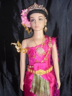 ชุดไทยเด็กอนุบาลสีบานเย็นผ้าไหมอิตาลีรอบอกไม่เกิน24นิ้ว เอวไม่เกิน24นิ้ว สูงไม่เกิน130เซนติเมตร