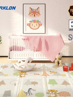 แผ่นรองคลาน Parklon แบบพับได้ PE Folding Mat ลาย Hello Bear Tree ขนาด 140*200 หนา 1.0cm