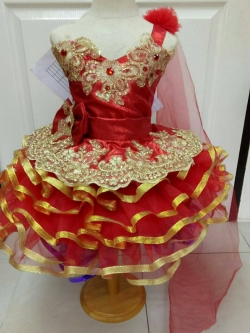 ชุดดรัมเมเยอร์สีแดงเด็กอนุบาลและประถม(ราคานี้ มี ชุด หมวก สร้อย ต่างหู)