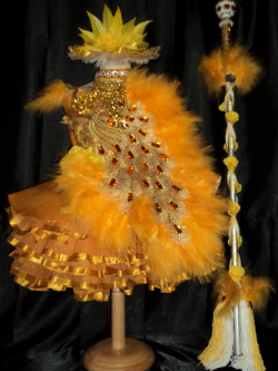 ชุดดรัมเมเยอร์นกยูงเด็กอนุบาลและประถม (แถม หมวก สร้อย ต่างหู)ไม่รวมไม้ดรัมค่ะ