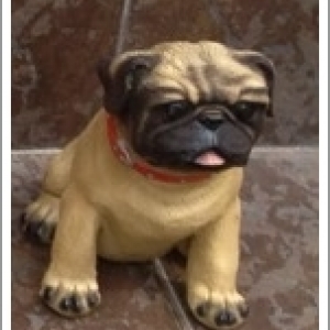 ตุ๊กตาหมา เรซิ่นและปูนปั้นปลาสเตอร์ พันธุ์ปั๊ก(PUG)