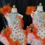 ชุดนกยูงสีขาวส้ม(ชุด+หมวก+สร้อย+ต่างหู)