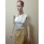 เช่าชุดไทยเพื่อนเจ้าสาวประยุกต์ เสื้อบ่าเดี่ยว ผ้าถุงป้ายผ้าไล่สี (ระบุสีเองได้เค่ะ)