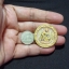 องค์จตุคามรามเทพ เนื้อโลหะชุบสามกษัตริย์ ตอกโค๊ตด้านหน้า ขนาด3.4cm.