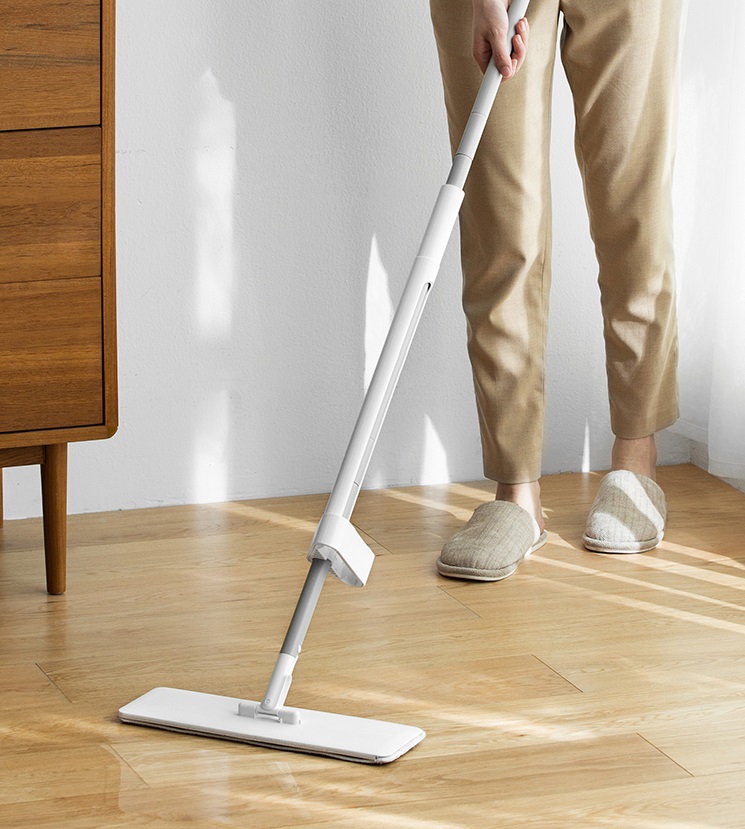 Omocha - Minimal flat mop ไม้ม็อบถูพื้นรีดน้ำแบบวางตั้งได้ ไม้ถูพื้น -  ของใช้ ของแต่งบ้าน สไตล์มินิมอล